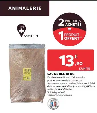 Bricomarché SAC DE BLÉ 20 KG offre