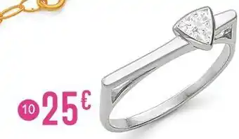 E.Leclerc bague en argent rhodié et oxyde de zirconium, taille 54 offre