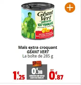 Coccimarket Maïs extra croquant GÉANT VERT offre