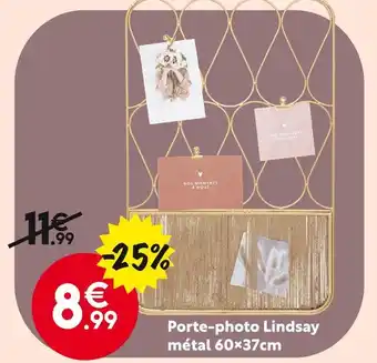 Maxi Bazar Porte-photo Lindsay métal 60x37cm offre