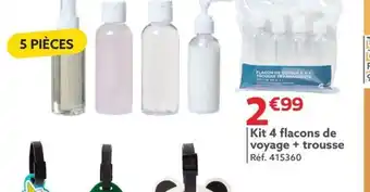 Gifi Kit 4 flacons de voyage + trousse offre