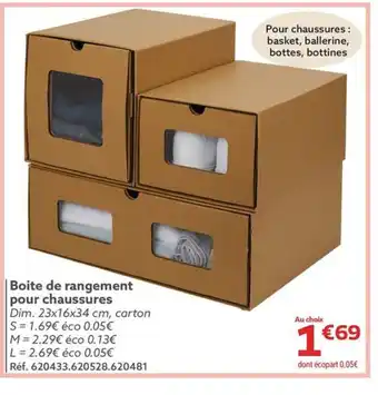 Gifi Boite de rangement pour chaussures offre