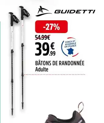 Intersport BÂTONS DE RANDONNÉE Adulte offre