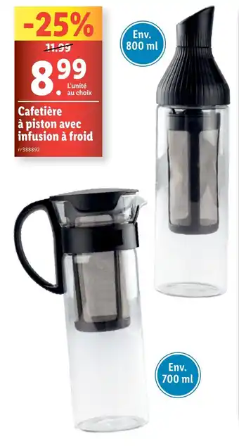 Lidl Cafetière à piston avec infusion à froid offre