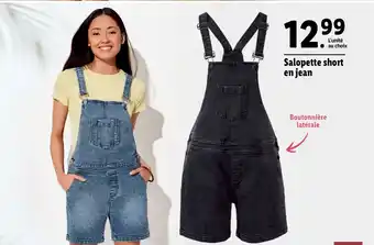 Lidl Salopette short en jean offre