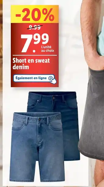 Short en sweat denim