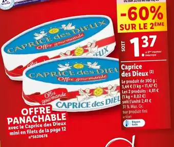Lidl Caprice des Dieux offre