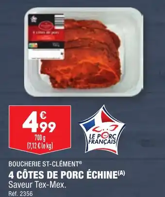 ALDI 4 CÔTES DE PORC ÉCHINE(A) offre