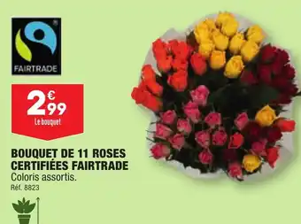 ALDI BOUQUET DE 11 ROSES CERTIFIÉES FAIRTRADE offre