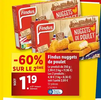 Lidl Findus nuggets de poulet offre