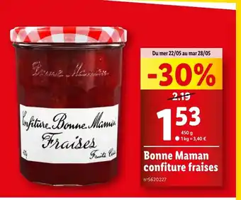 Lidl Bonne Maman confiture fraises offre