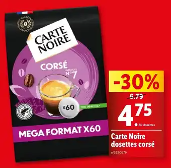 Lidl Carte Noire dosettes corsé offre