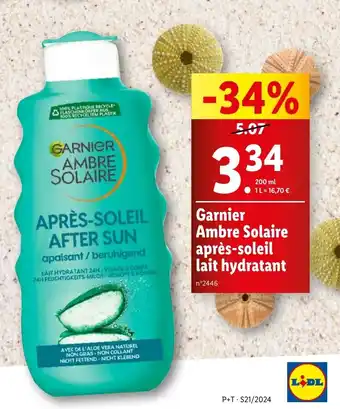 Lidl Garnier Ambre Solaire après-soleil lait hydratant offre