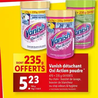 Lidl Vanish détachant Oxi Action poudre offre