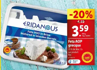 Lidl Feta AOP grecque offre