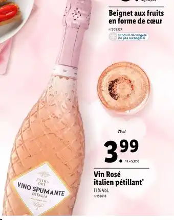 Lidl Vin Rosé italien pétillant' offre