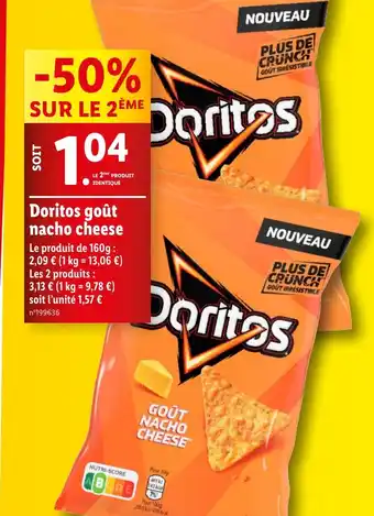 Lidl Doritos goût nacho cheese offre