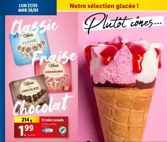 Lidl 12 mini cornets offre