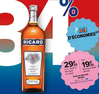 Carrefour Pastis de Marseille RICARD offre