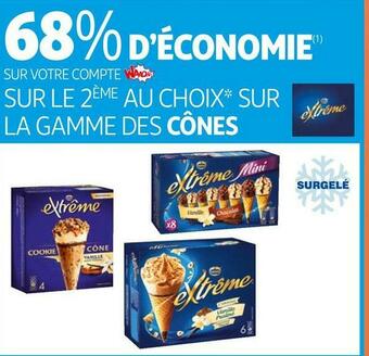 Auchan Extreme bon plan sur la gamme des cônes de la marque extreme offre