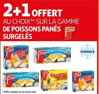 Auchan Findus bon plan sur la gamme de poissons panés surgelés de la marque findus offre