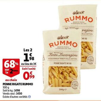 Auchan Rummo penne rigate offre