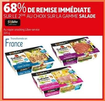 Auchan Sodebo bon plan sur la gamme salade sodebo offre
