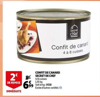 Auchan Secret de chef confit de canard offre