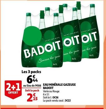 Auchan Badoit eau minérale gazeuse offre