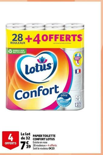 Auchan Lotus papier toilette confort offre