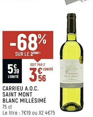 Carrieu a.o.c. saint mont blanc millésimé