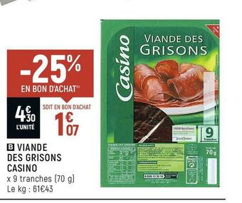 Spar Casino viande des grisons offre