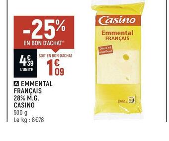 Spar Casino emmental français 28% m.g. offre