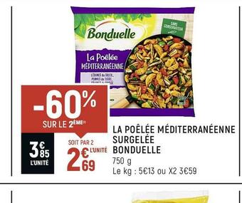 Spar Bonduelle la poêlée méditerranéenne surgelée offre