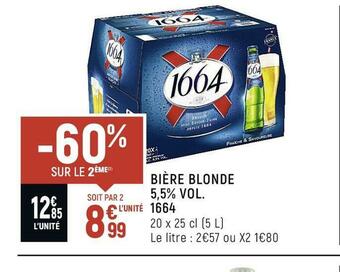 Spar 1664 bière blonde 5,5% vol. offre