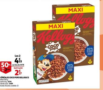 Auchan Kellogg's céréales coco pops offre