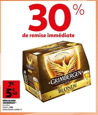 Auchan Grimbergen bière blonde offre