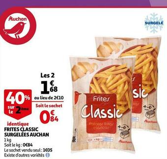 Auchan Auchan frites classic surgelées offre