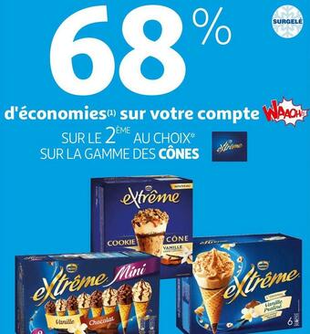 Auchan Extreme bon plan sur la gamme des cônes extreme offre