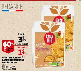 Auchan Céréal bio galettes polenta à la méditerranéenne bio offre
