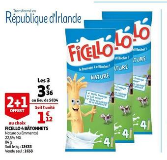 Auchan Ficello ficello 4 bâtonnets offre