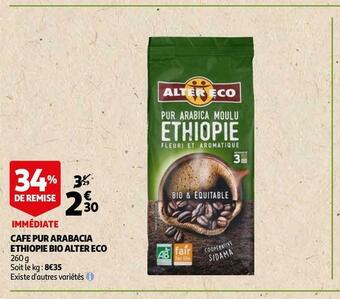 Auchan Alter eco cafe pur arabacia ethiopie bio offre