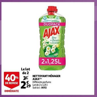 Auchan Ajax nettoyant ménager offre