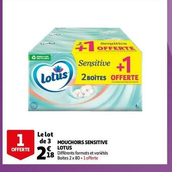 Auchan Lotus mouchoirs sensitive offre