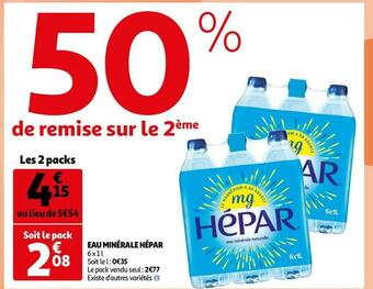 Auchan Hépar eau minérale offre