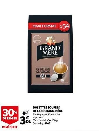 Grand'mère dosettes souples de café