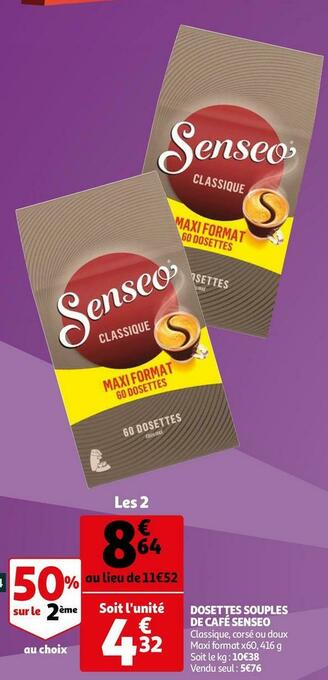 Senseo dosettes souples de café