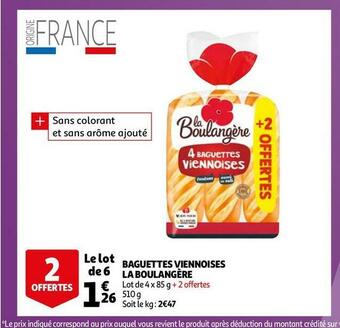 Auchan La boulangère baguettes viennoises offre