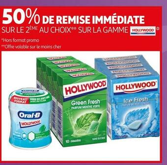 Auchan Hollywood bon plan sur le 2ème au choix sur la gamme des produits de la marque hollywood offre