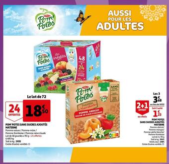 Auchan Materne pom' potes sans sucres ajoutés offre